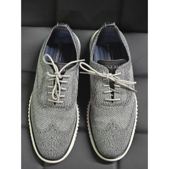 Cole Haan Men 2.ZeroGrand Stitchlite Gray Wingtip Oxford Size 7.5 C27565 - Picture 4 of 7